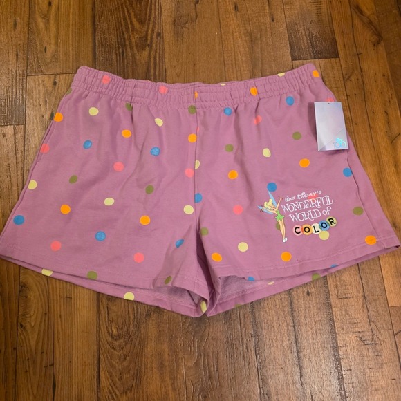 Disney Pants - Disney Wonderful World of Color Tinkerbell‎ Polka Dot Shorts Womens 1X